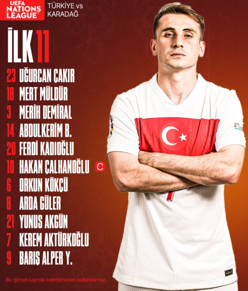 Türkiye - Karadağ Maçında İlk 11 Belli Oldu