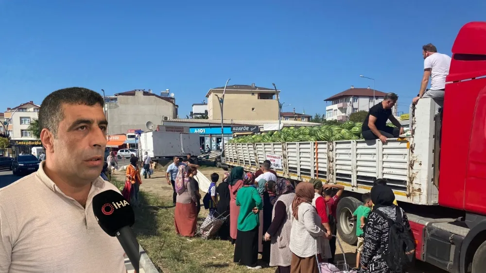 Niğde’den giden 27 ton karpuz bedava dağıtıldı! 1 saatte tükendi