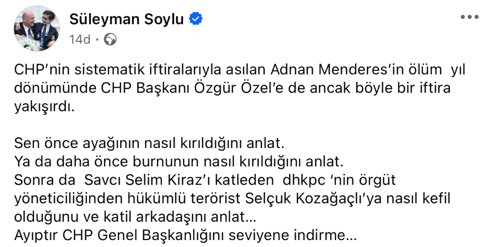 Soylu Özel’i Sert Eleştirdi: “Ayağın Nasıl Kırıldı Anlat”