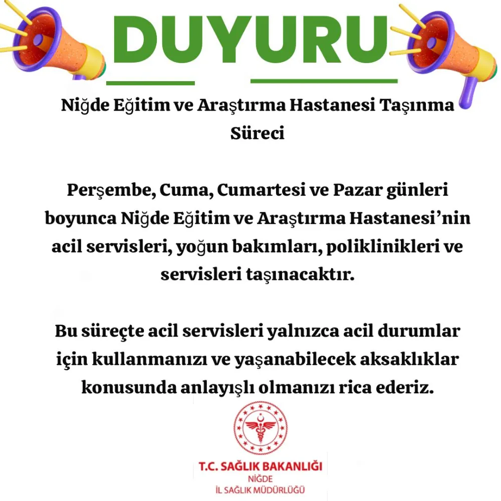 Acil Servisler Taşınıyor Dikkatli Olun!