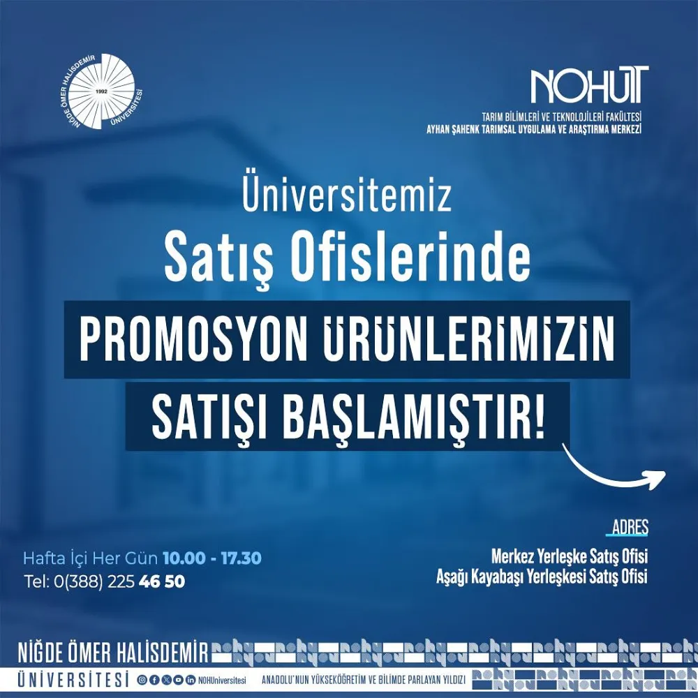 NİĞDE ÖMER HALİSDEMİR ÜNİVERSİTESİ’NDEN PROMOSYON ÜRÜNLERİ SATIŞI