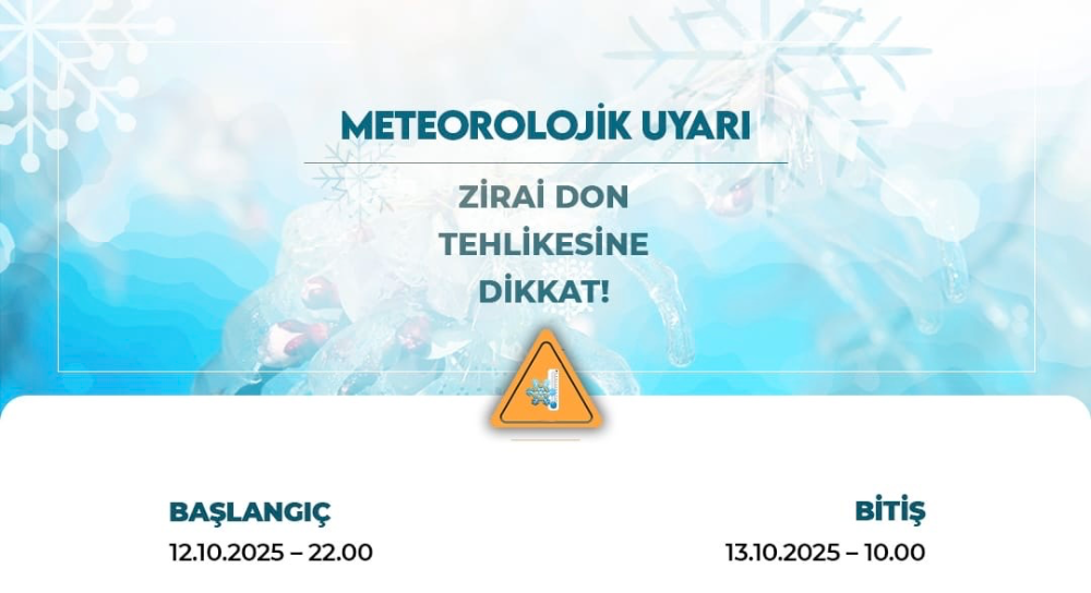 NİĞDE İÇİN ZİRAİ DON UYARISI