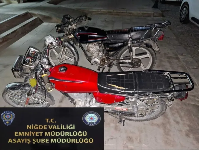 NİĞDE’DE MOTOSİKLET HIRSIZLARINA SUÇÜSTÜ: 2 KİŞİ TUTUKLANDI