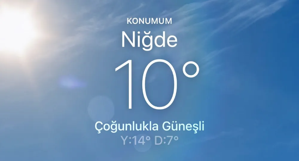 NİĞDE’DE GÜNEŞLİ BAŞLAYAN GÜN, ÖĞLEDEN SONRA YAĞIŞLI GEÇECEK