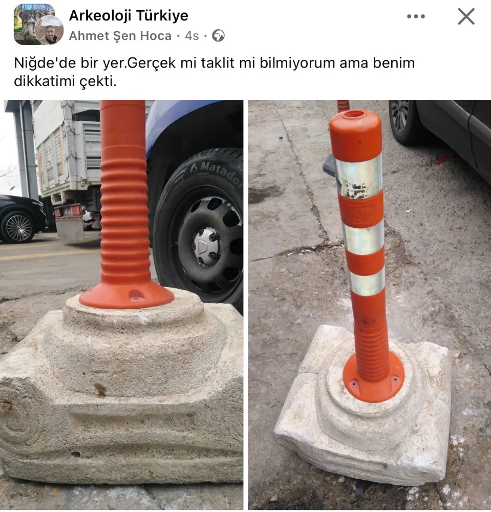 NİĞDE’DE TRAFİK DUBASININ ALTINDAKİ TAŞ TARTIŞMA YARATTI