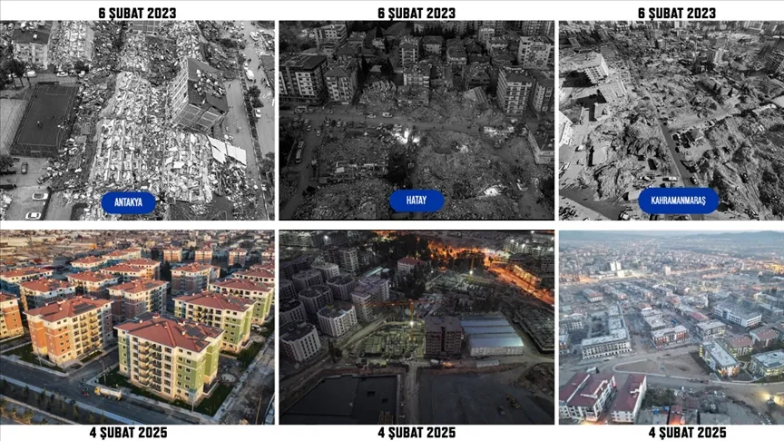 Depremlerin yıkıma neden olduğu il merkezleri havadan görüntülendi