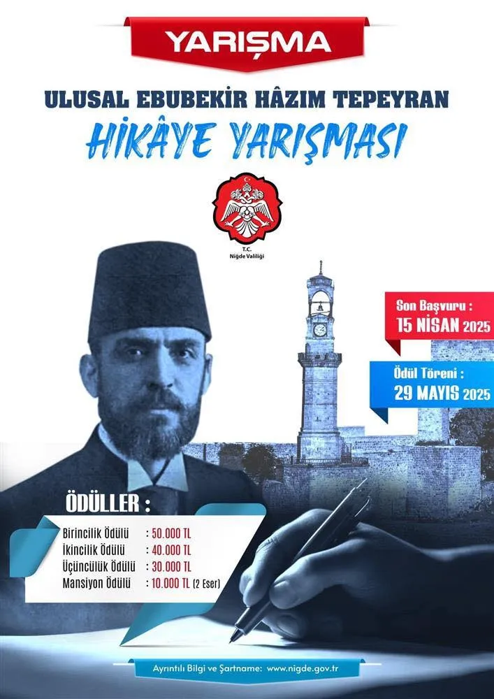 ULUSAL EBUBEKİR HÂZIM TEPEYRAN HİKÂYE YARIŞMASI BAŞVURULARI BAŞLADI