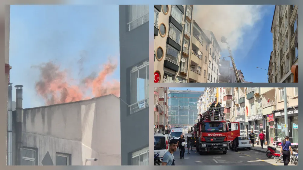 NİĞDE’DE BİNANIN ÇATISI ALEV ALEV YANDI (VİDEO HABER)