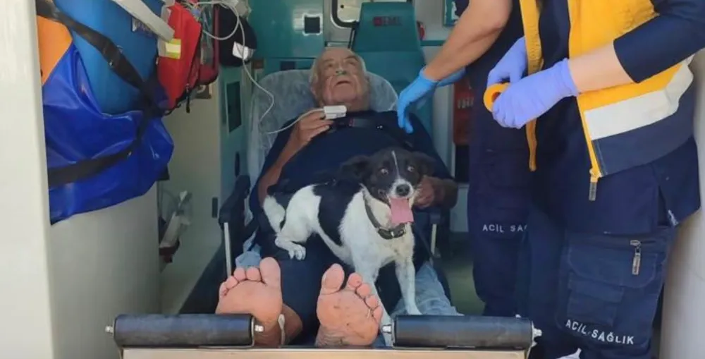 NEHRE DÜŞEN 89 YAŞINDAKİ ŞABAN AMCA’YI KÖPEĞİ YALNIZ BIRAKMADI