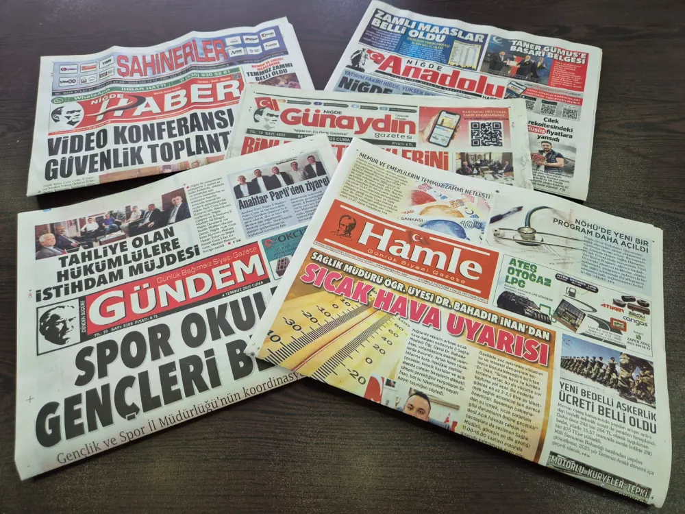 NİĞDE’DE RESMİ İLAN YAYIMLAYAN 7 BASILI GAZETE VE 2 İNTERNET HABER SİTESİ MEVCUT